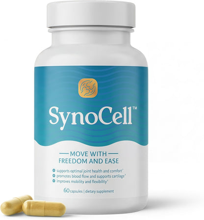 Synocell Glucosamine Chondroitin Complex Back, Neck, and Joint Support Supplement with Boswellia, Quercetin, & MSM - Renew Your Joints from the Inside Out - Move with Freedom and Ease